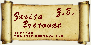 Zarija Brezovac vizit kartica